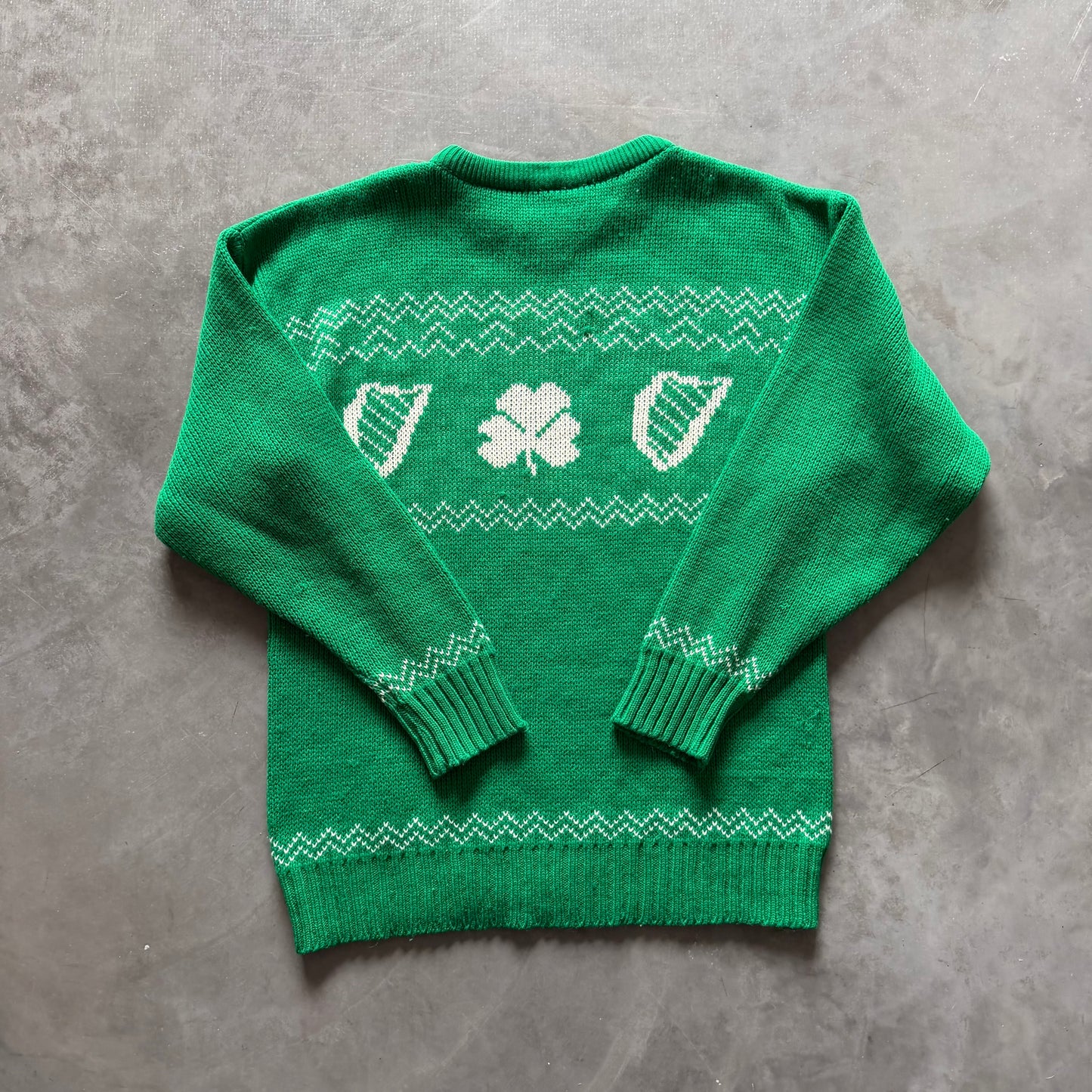 Vintage Shamrock & Harp Sweater Size Small