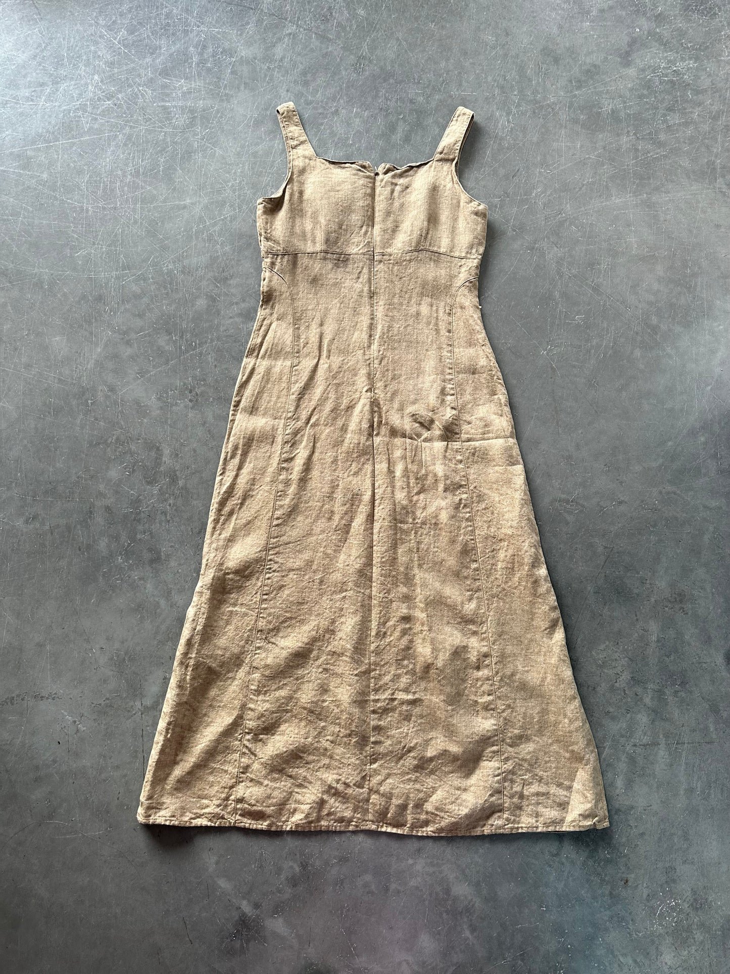 90's Linen Maxi Dress UK 10