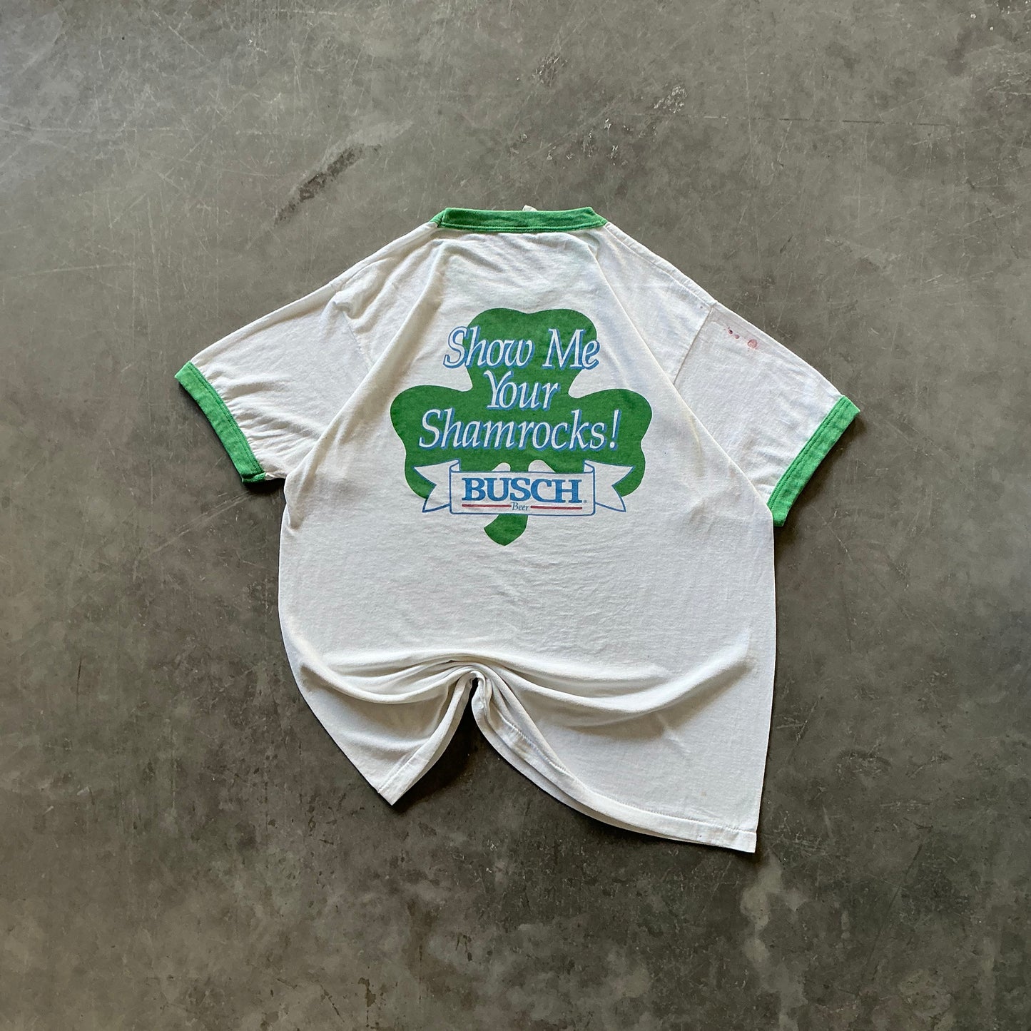 Vintage Busch Ringer Tee Size Large