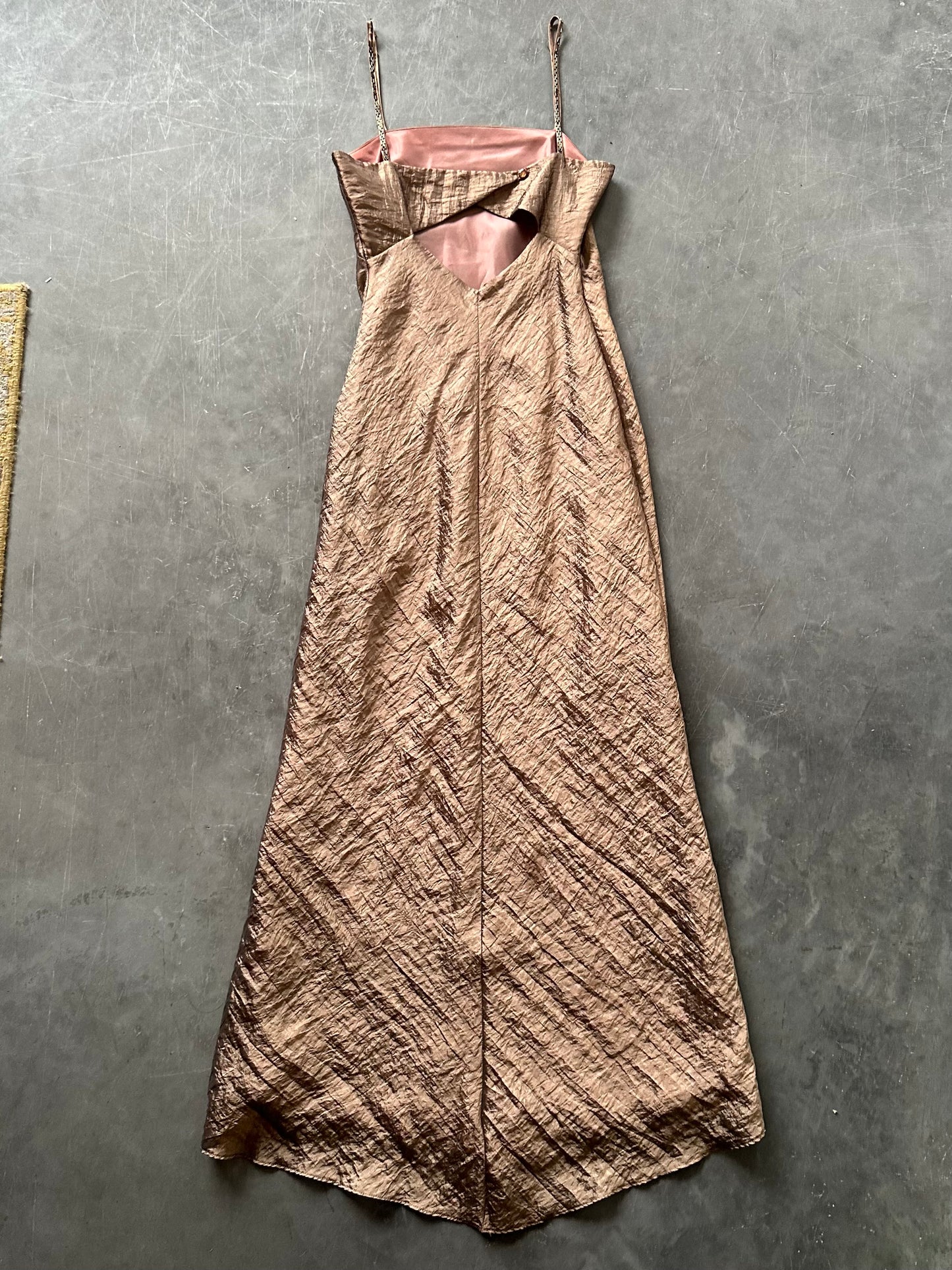 Vintage Gold Maxi Dress UK 10