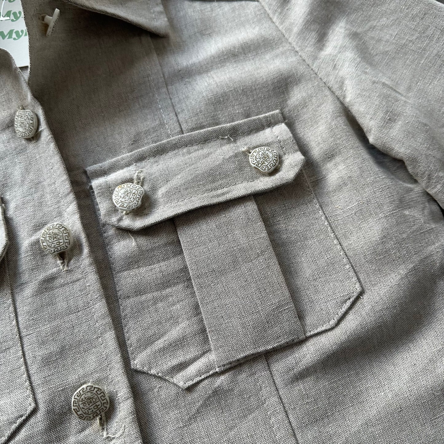 Vintage Linen Blouse UK 4