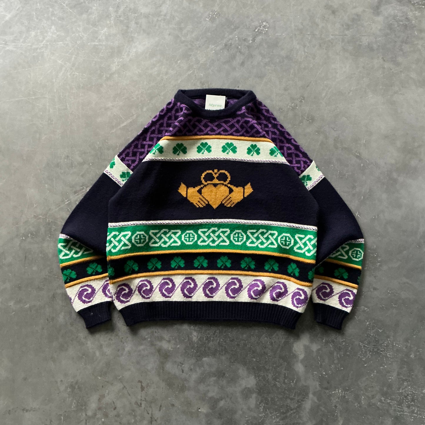 80's Vintage Claddagh Sweater Size Large