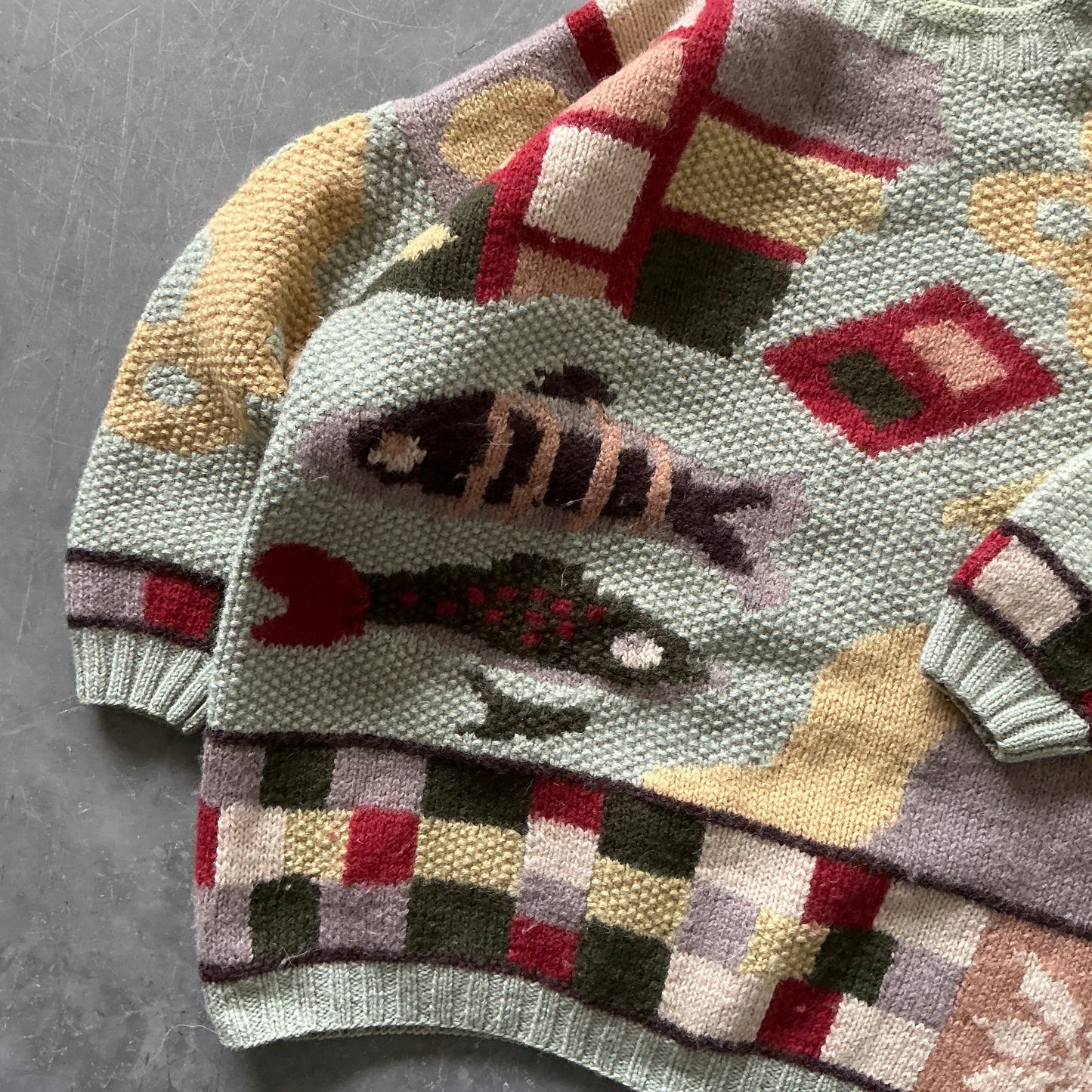Vintage Fish Wool Sweater Size Small WMNS