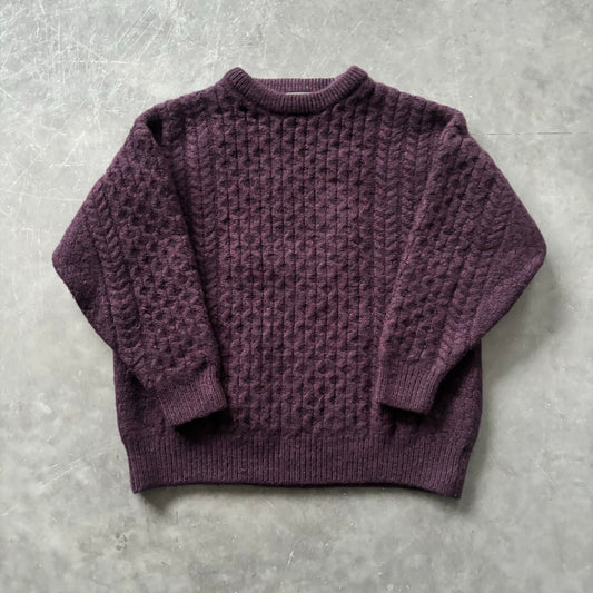 Vintage Aran Knit Geansaí Size XS