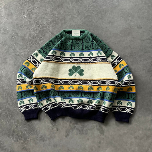 80's Heavyweight Irish Knit Boxy L