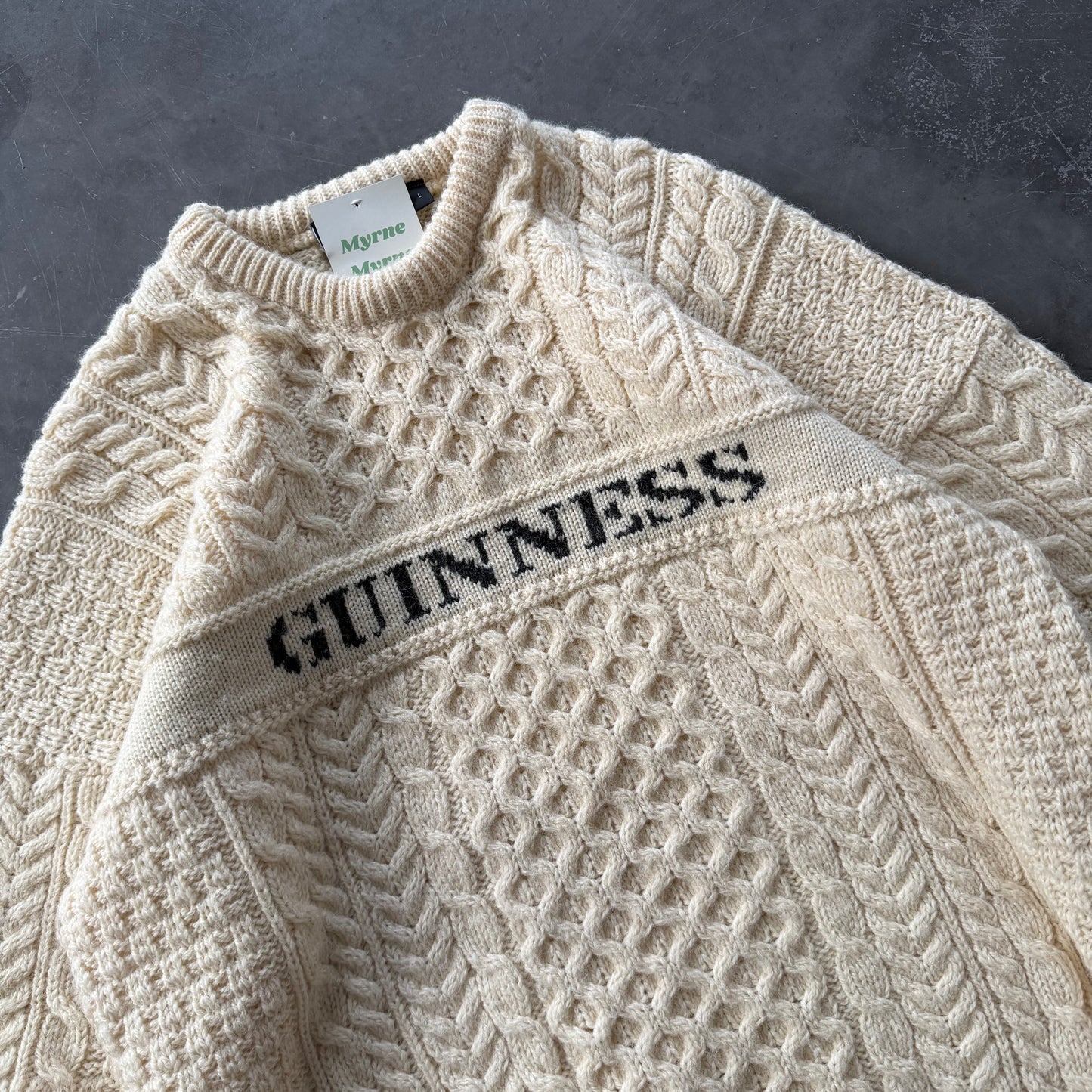 1980’s Rare Guinness Aran Geansaí Size L