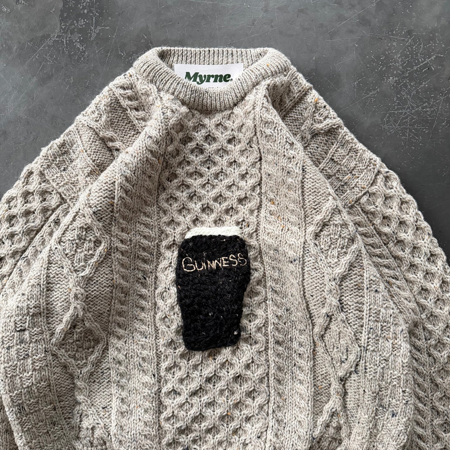 7. Embroidered Pint Geansaí Size Medium