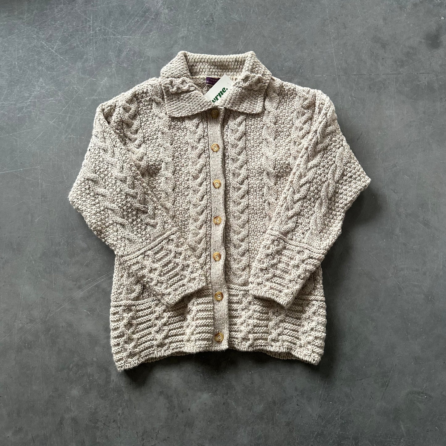 Vintage Aran Knit Cardigan UK 12