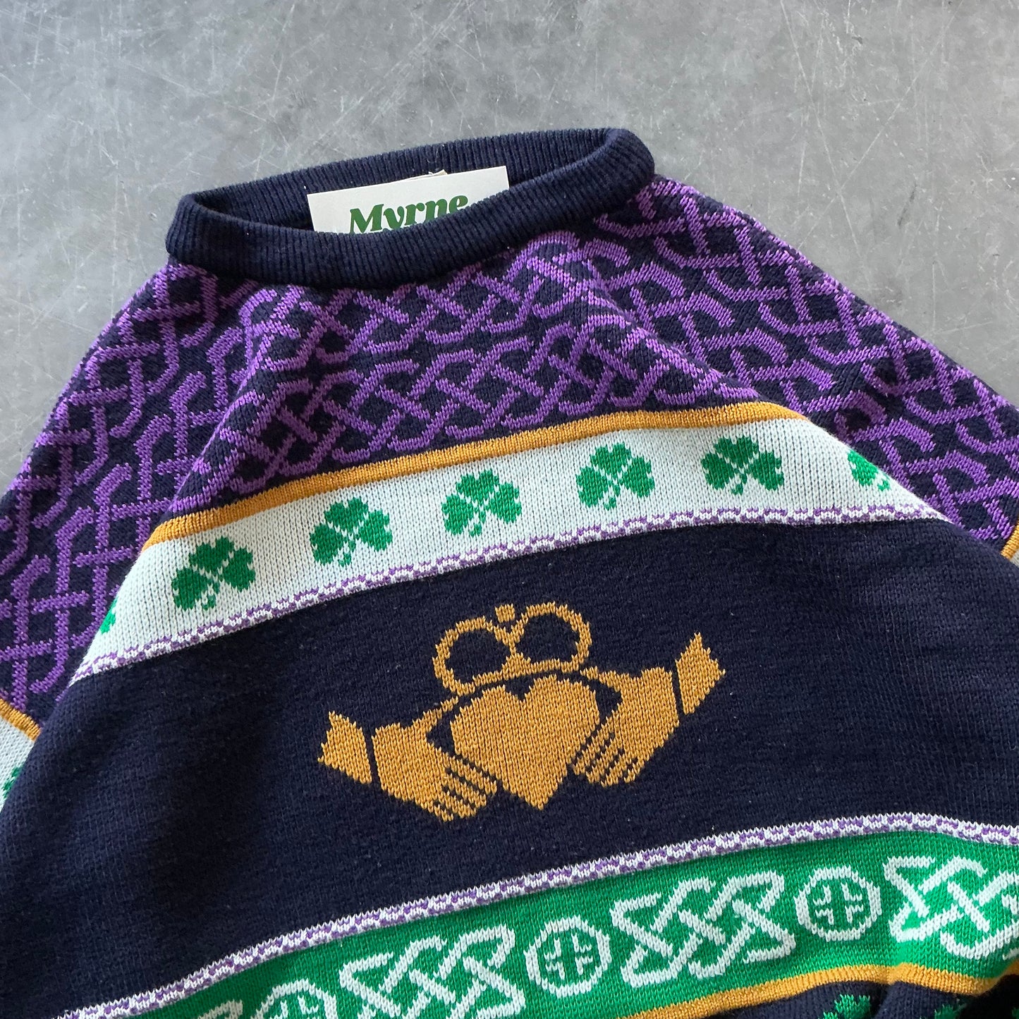 80's Vintage Claddagh Knit Size XL