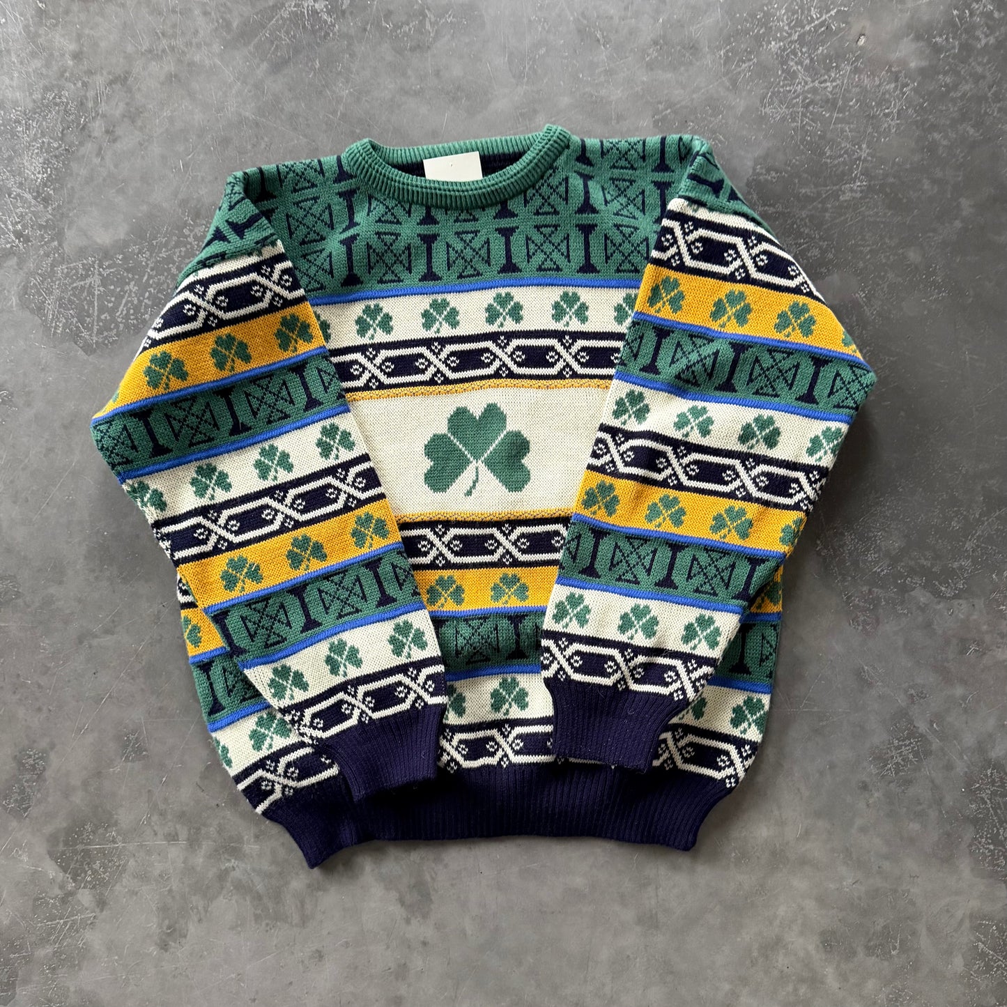 80's Vintage Shamrock Sweater Size Large