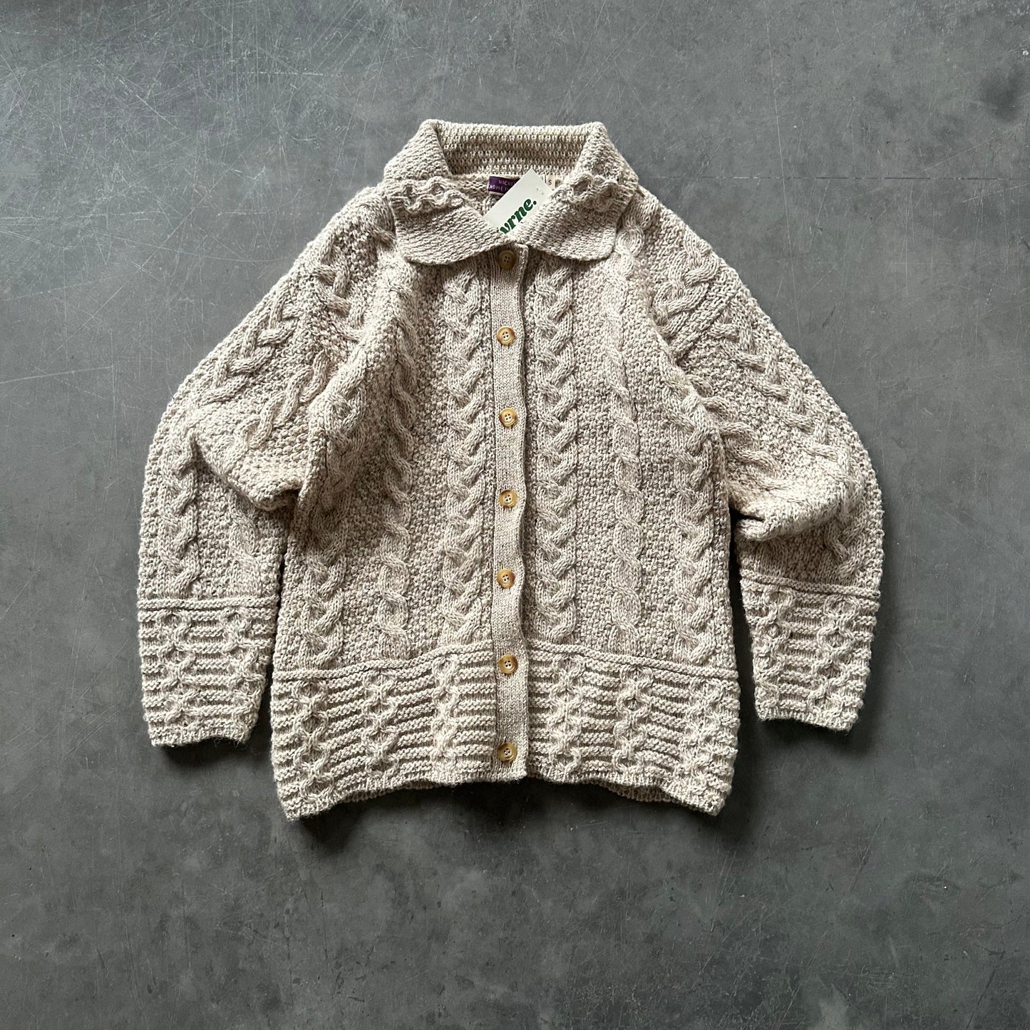 Vintage Aran Knit Cardigan UK 12