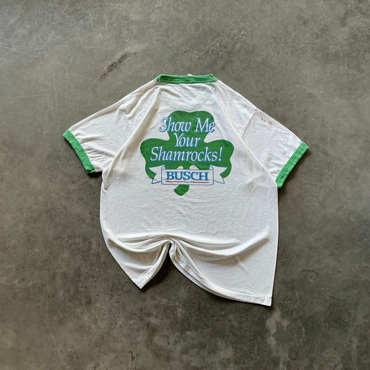 Vintage Busch Ringer Tee Size Large