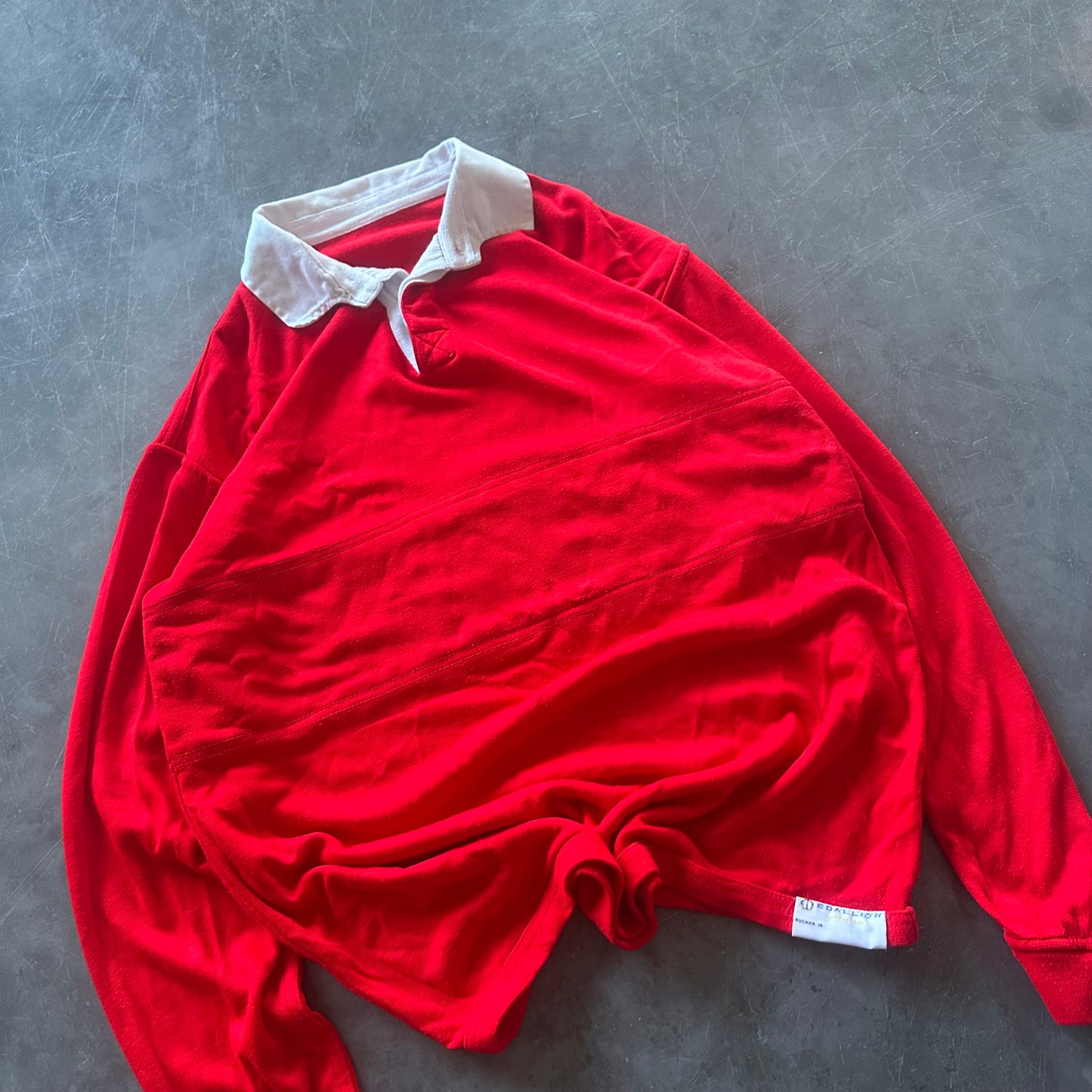 Vintage Red Rugby Shirt L/XL