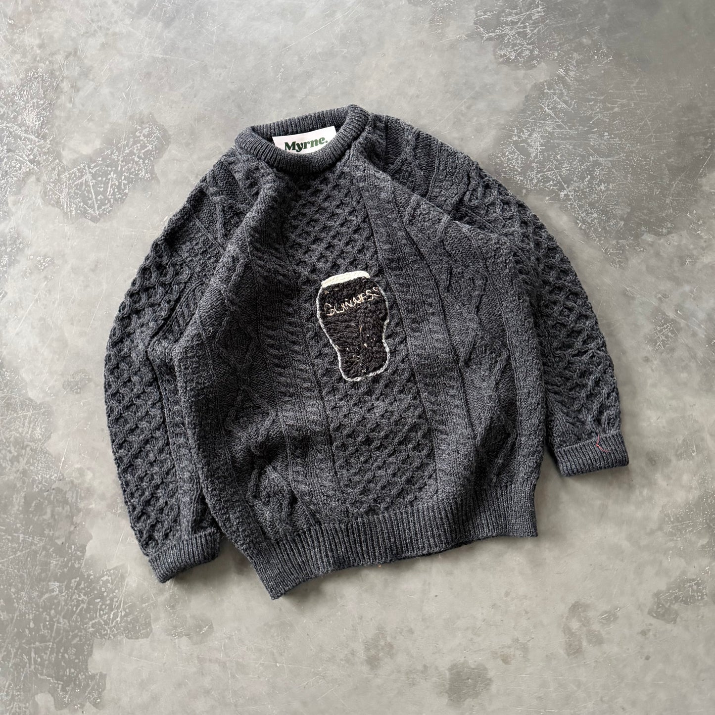 1. Embroidered Pint Geansaí Size Large