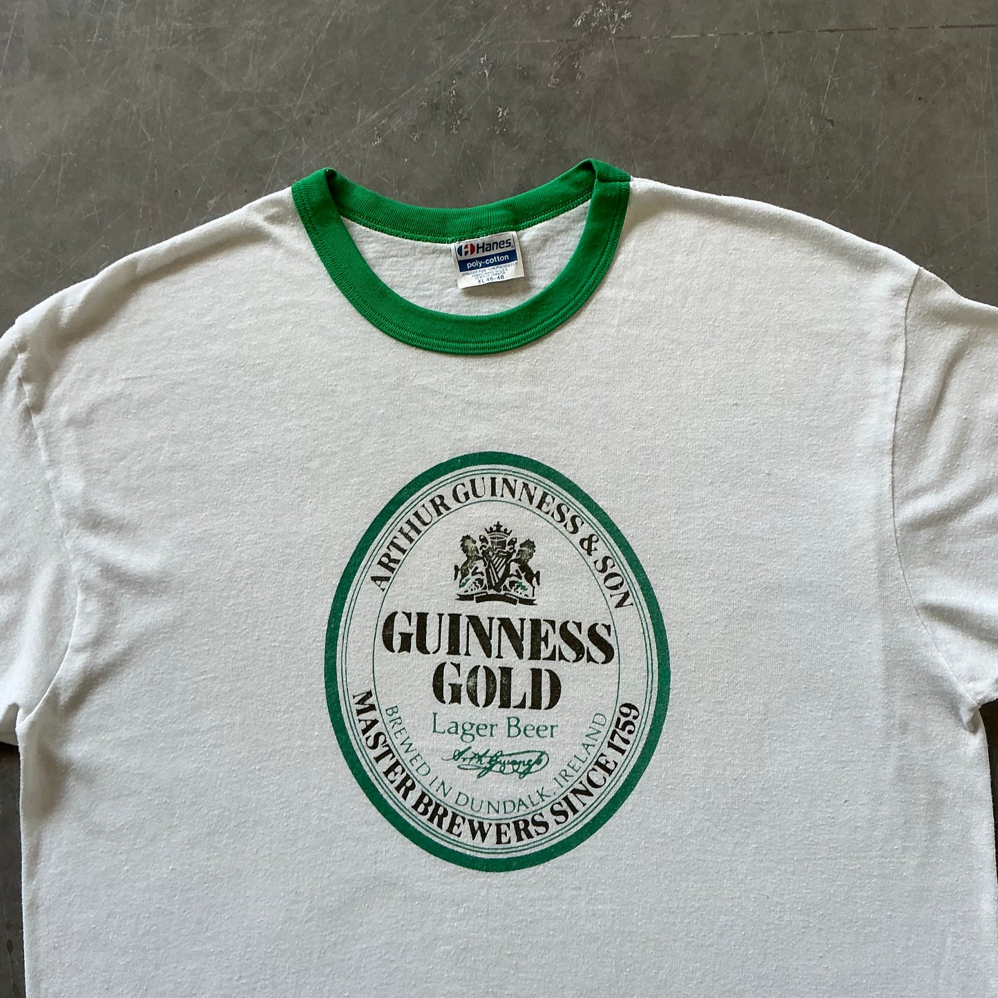 Rare 1980's Guinness Gold Tee Size Large