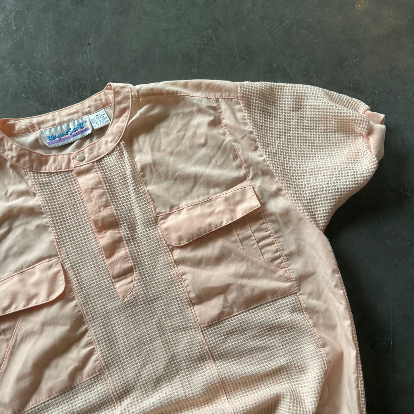 Vintage 80's Peach Blouse Size M