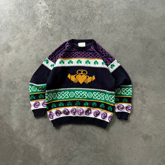 80's Vintage Claddagh Sweater Size Large