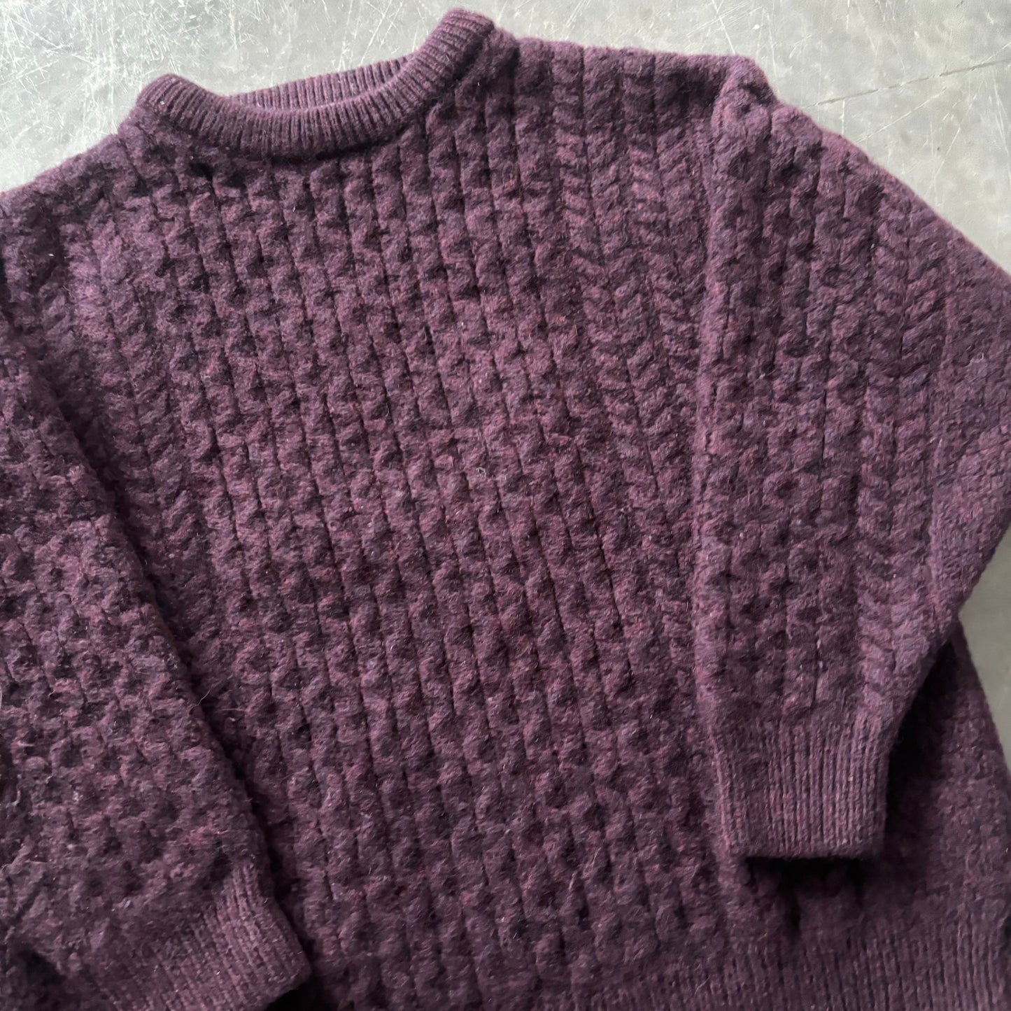 Vintage Aran Knit Geansaí Size XS