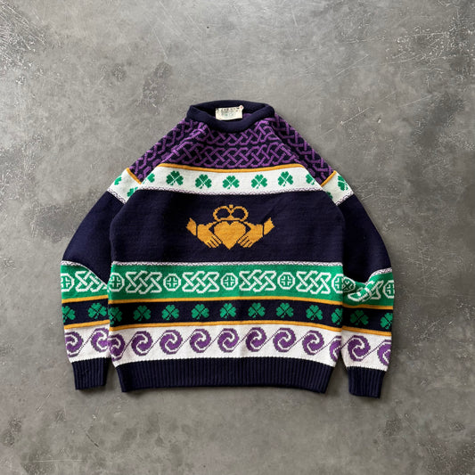 80’s Vintage Claddagh Sweater Size Small