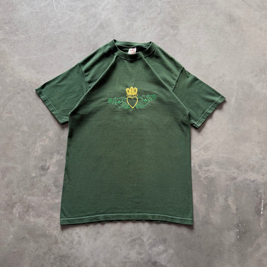 90's Vintage Embroidered Claddagh Tee Size L