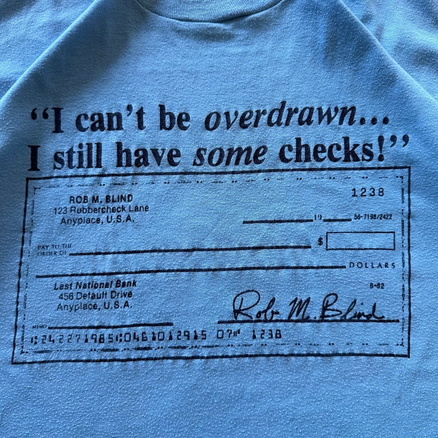 1980's Overdrawn Checks Tee Size M