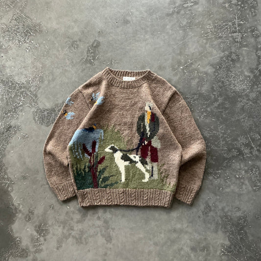 Vintage Hand Knitted Wool Sweater Size M