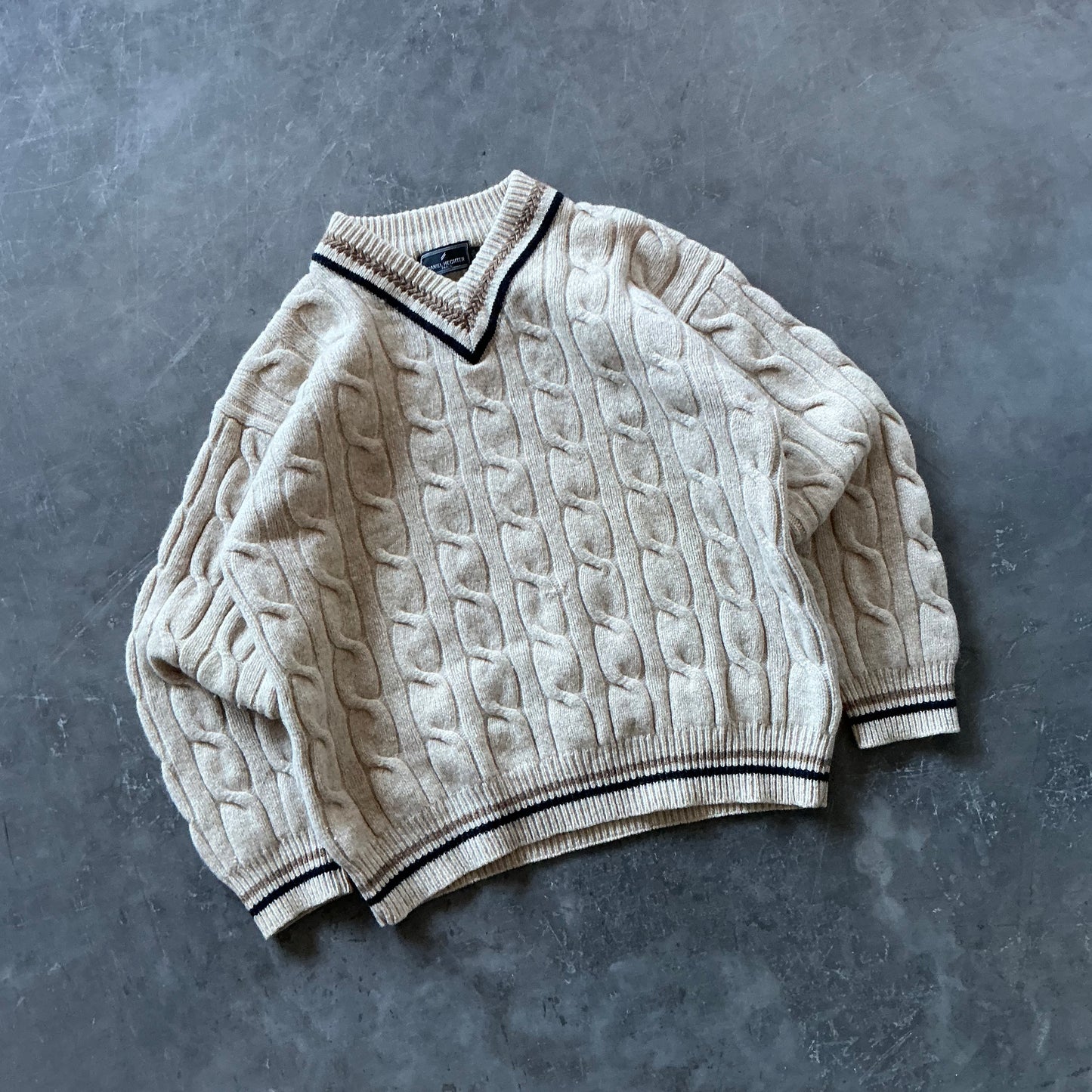 Vintage V-Neck Wool Sweater Size S