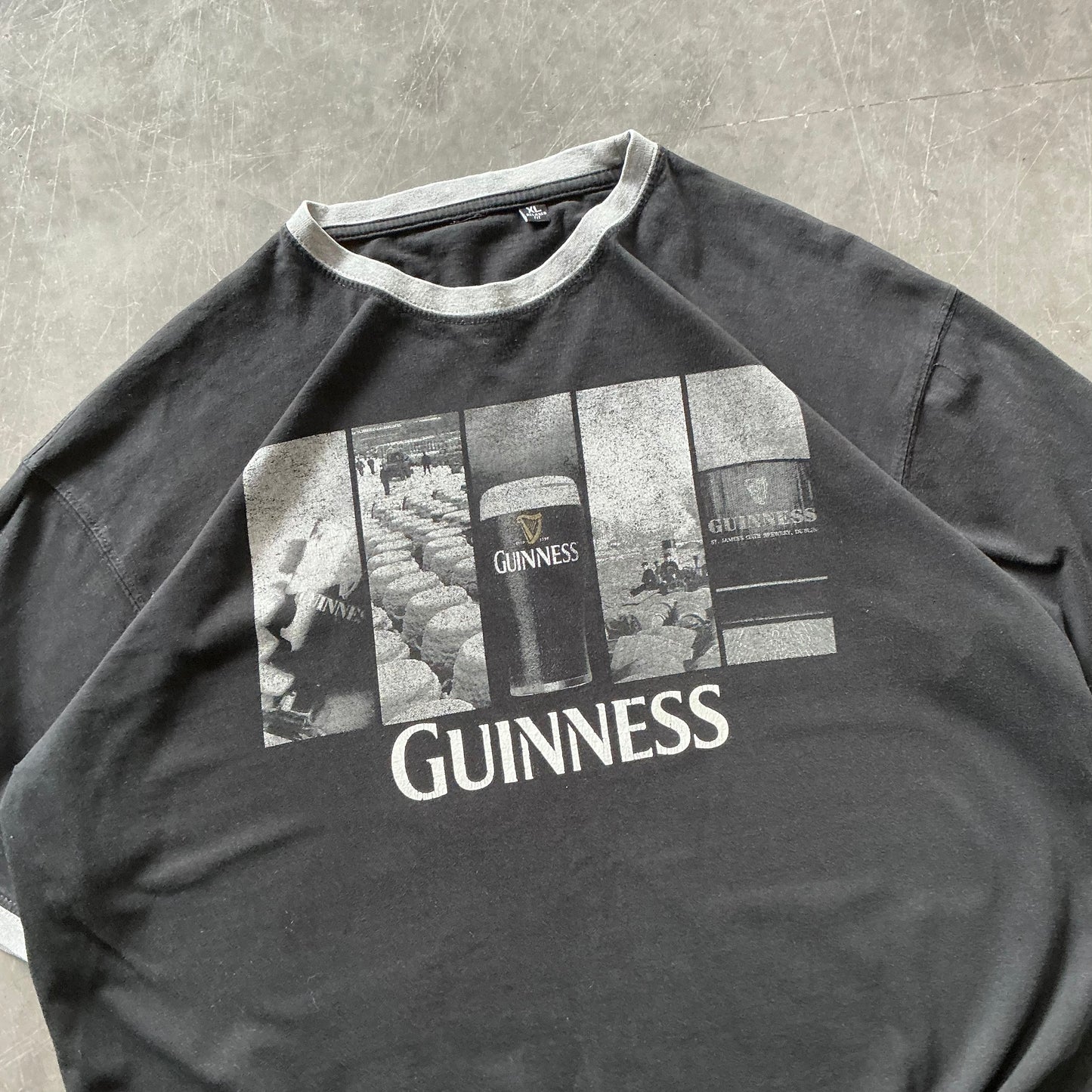 Vintage Guinness Ringer Tee Size XL