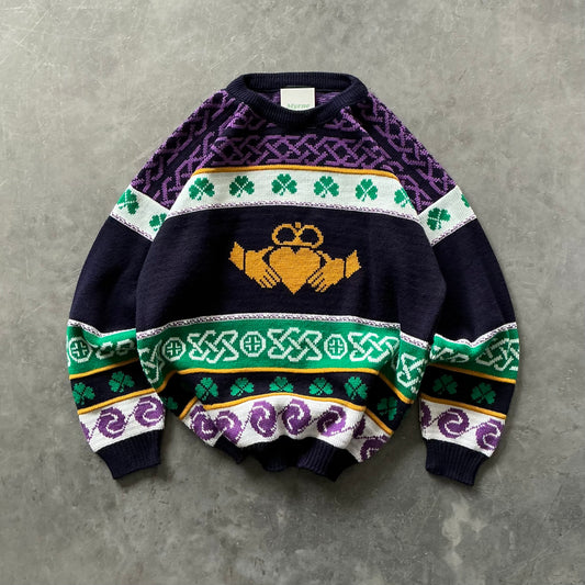 80's Vintage Claddagh Sweater Size M