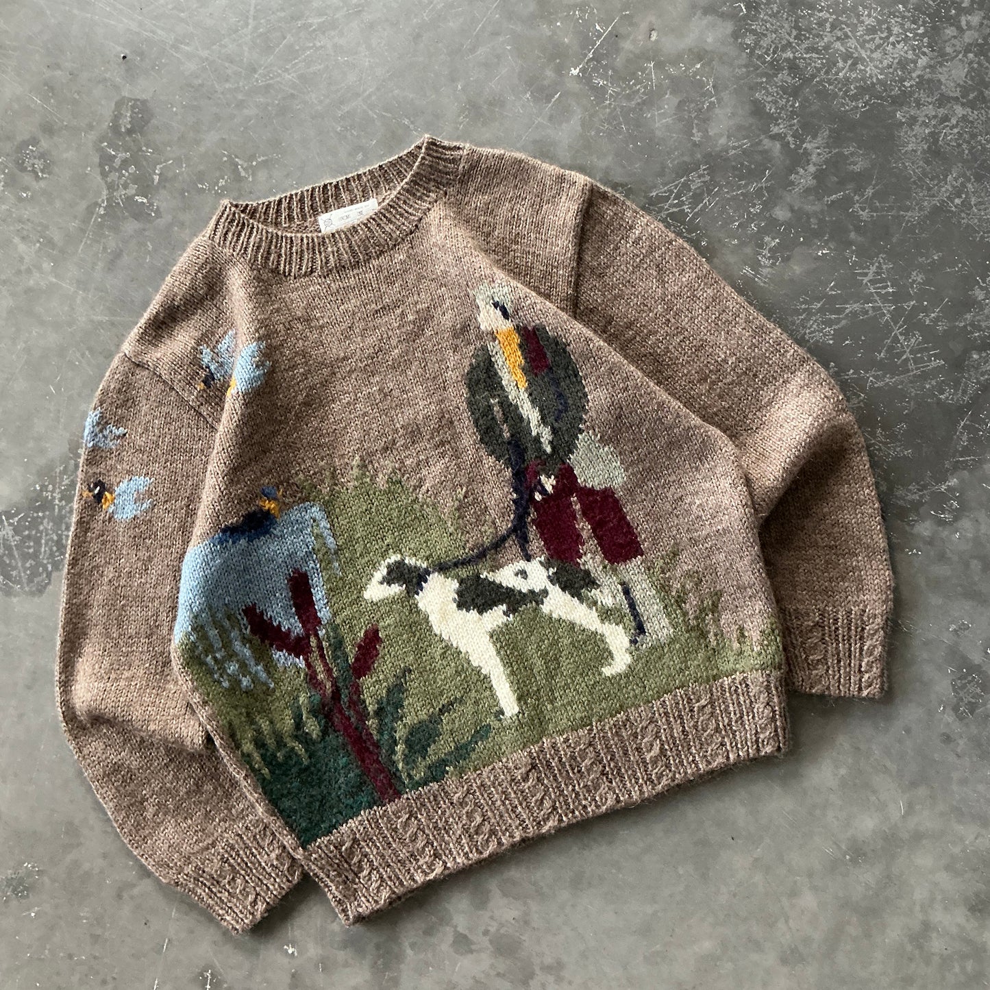 Vintage Hand Knitted Wool Sweater Size M