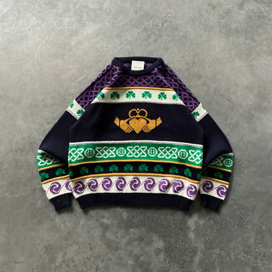 80's Vintage Claddagh Sweater Size Large