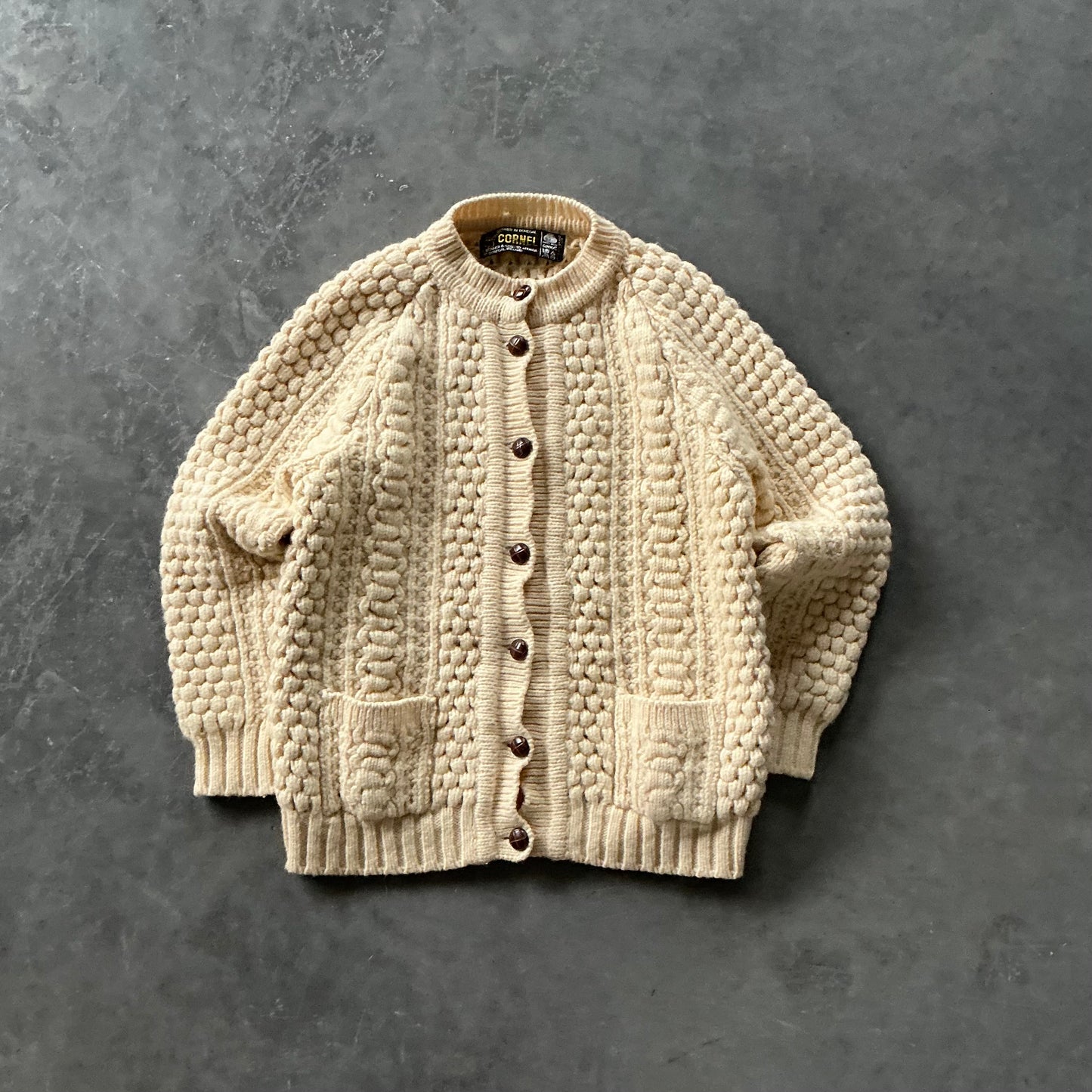 Vintage Aran Knit Cardigan Size S