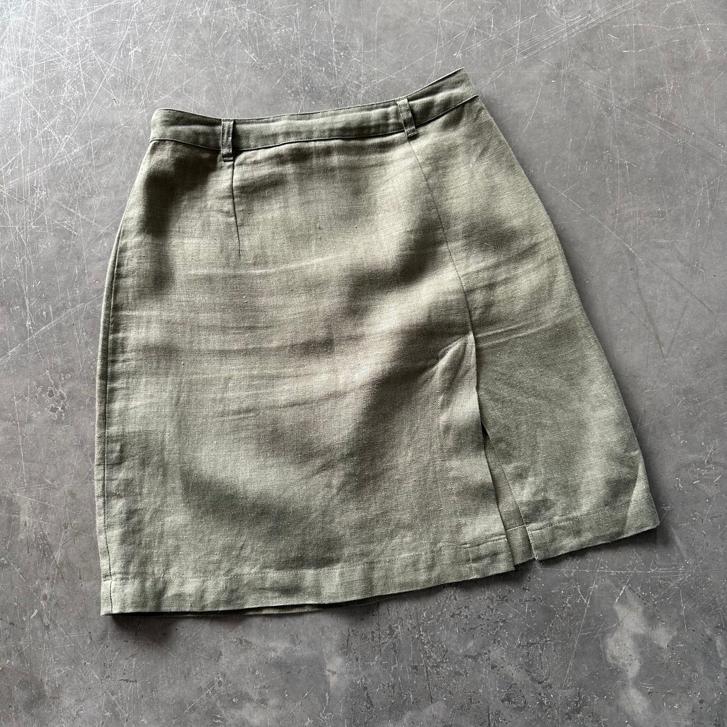 90’s Vintage Linen Mini Skirt UK 6