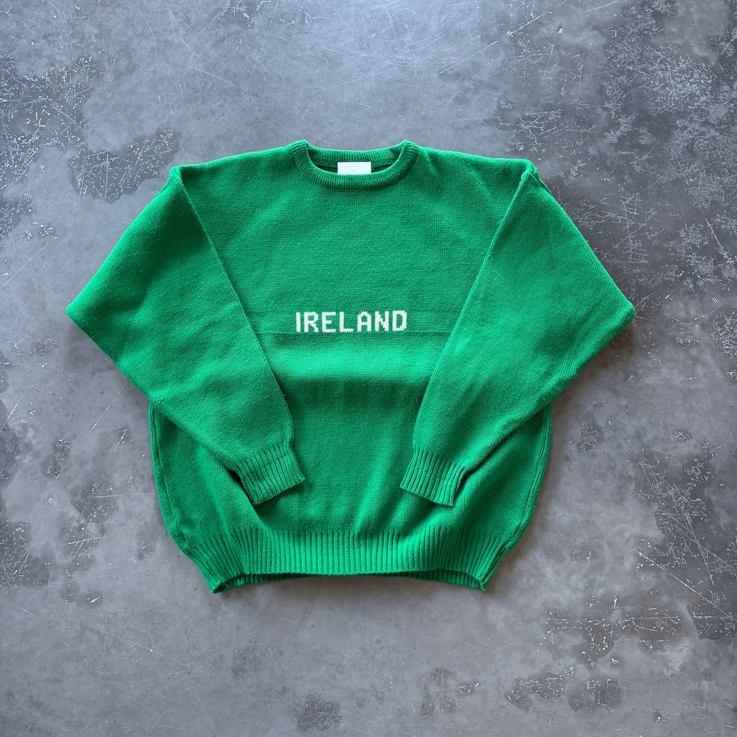 80’s Vintage Green Ireland Sweater Size Large