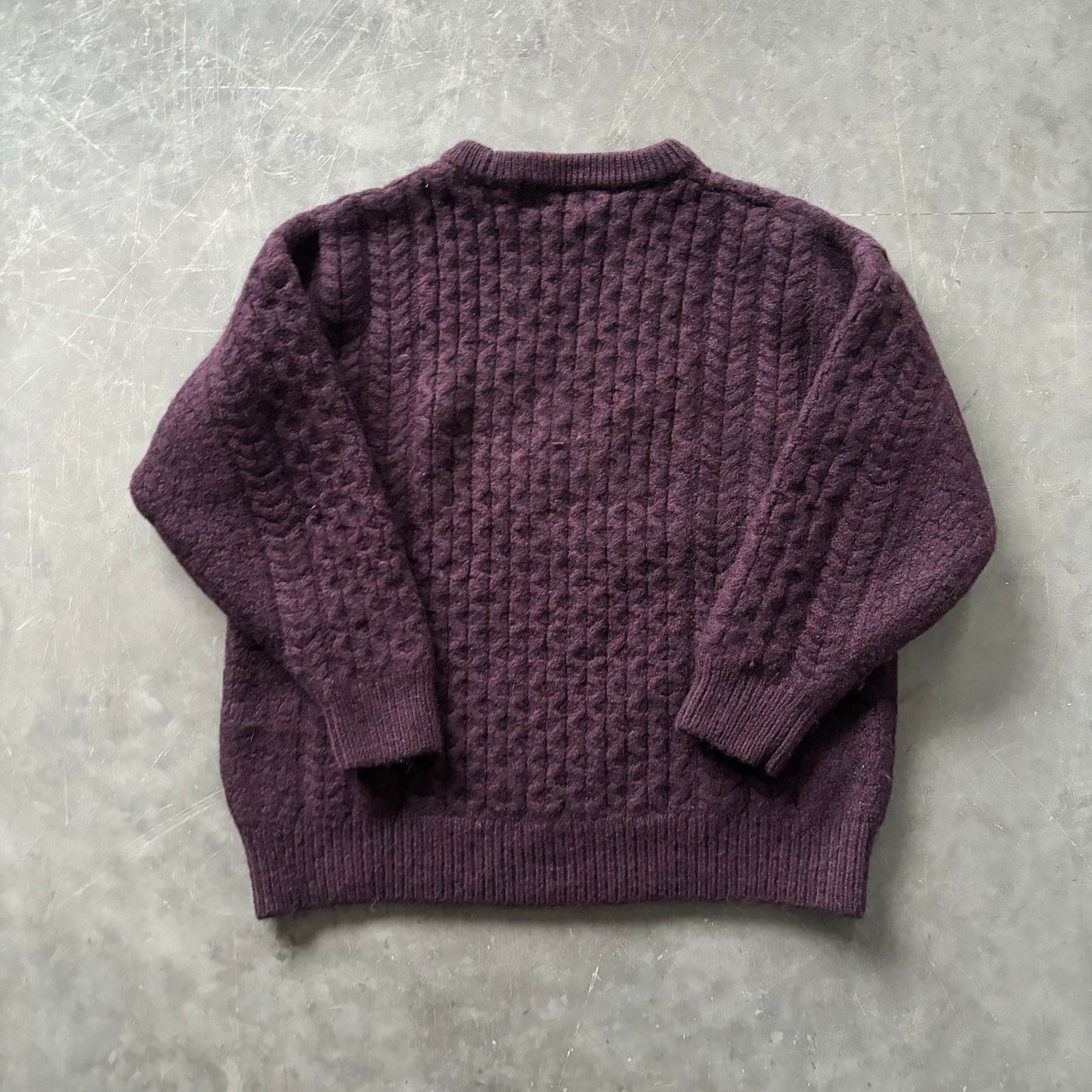 Vintage Aran Knit Geansaí Size XS