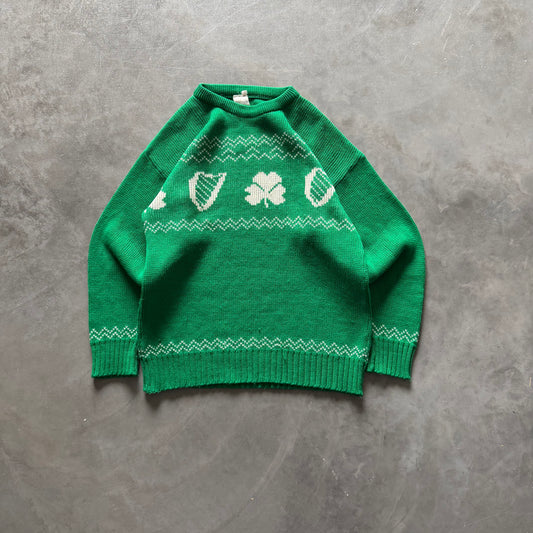 Vintage Shamrock & Harp Sweater Size Small