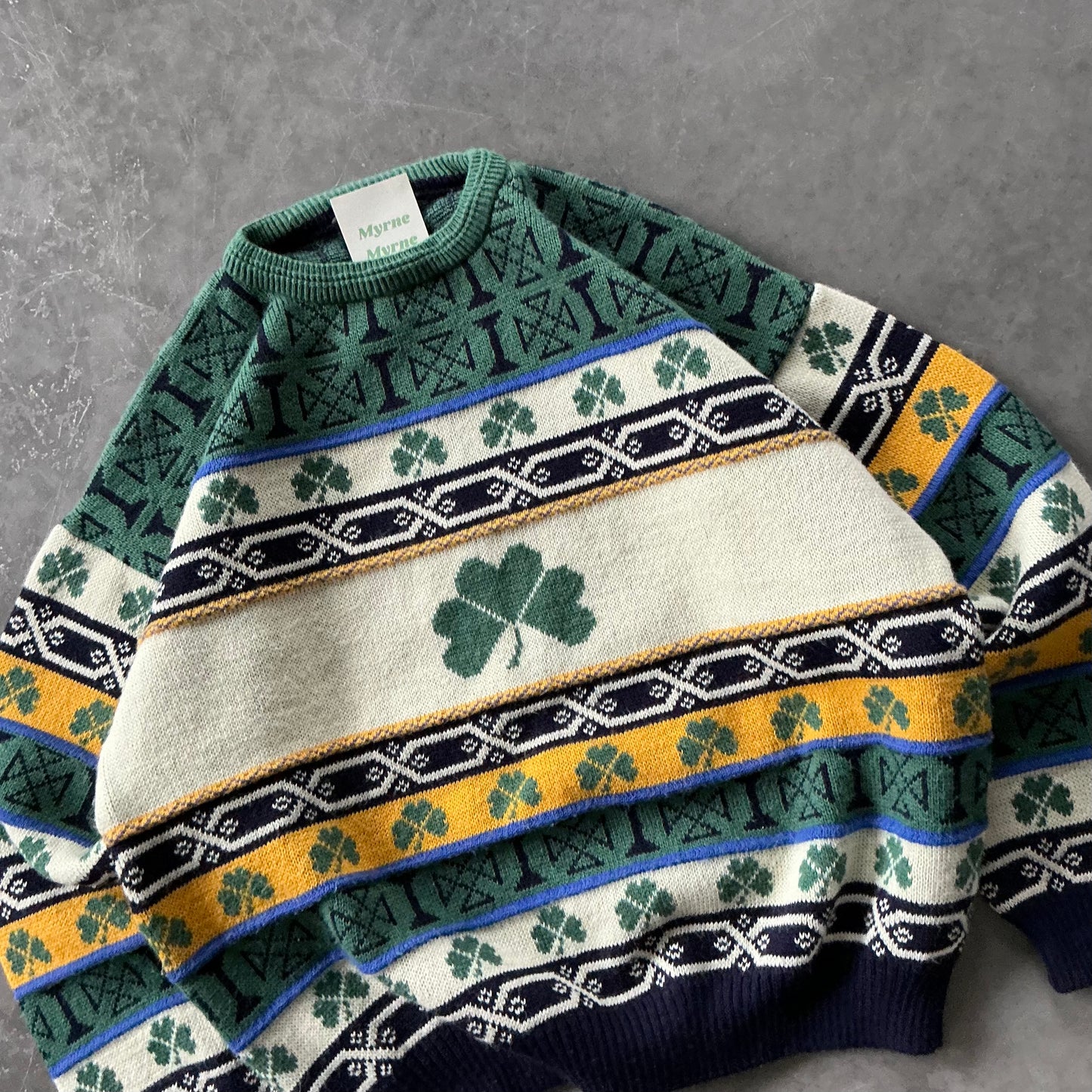 80's Heavyweight Irish Knit Boxy L