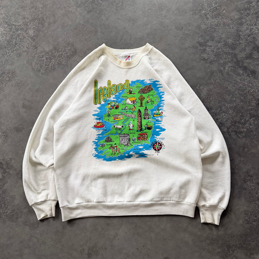 90’s Vintage Ireland Map Sweatshirt Size XL