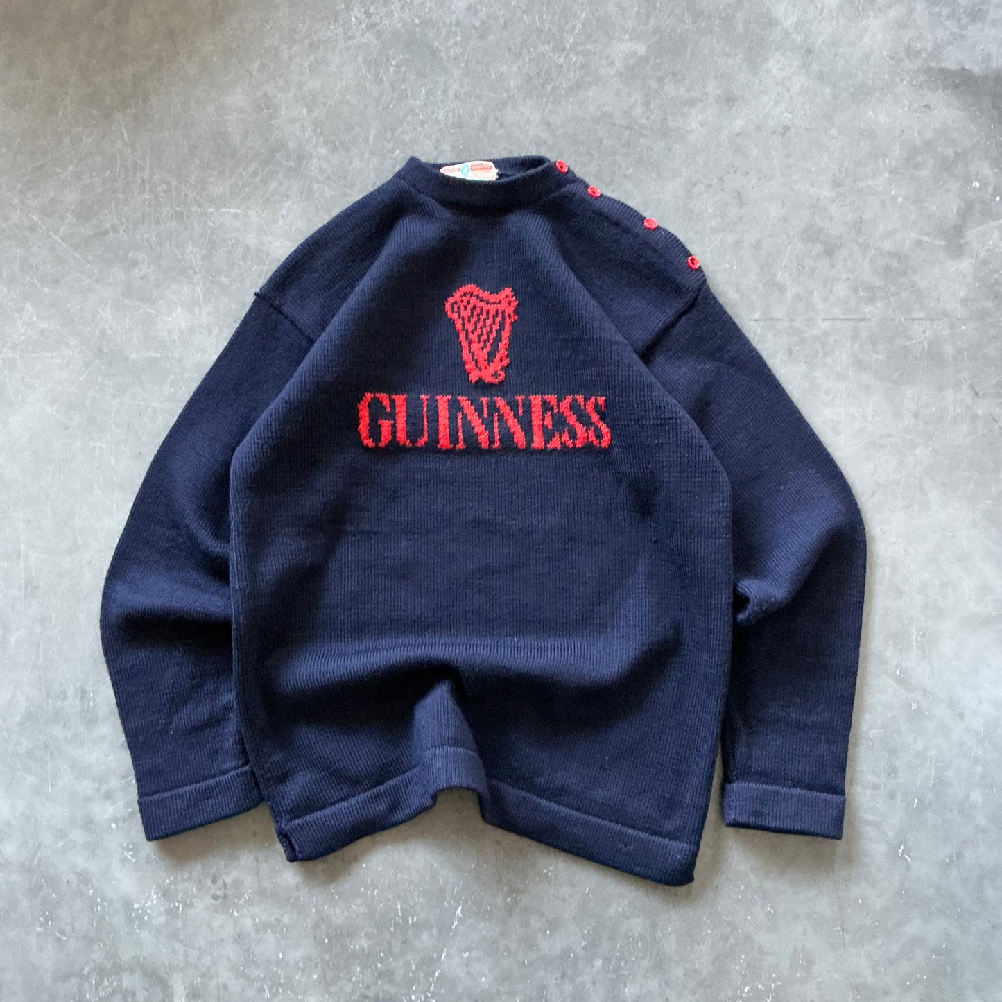 1980's Rare Guinness Wool Geansaí Size L