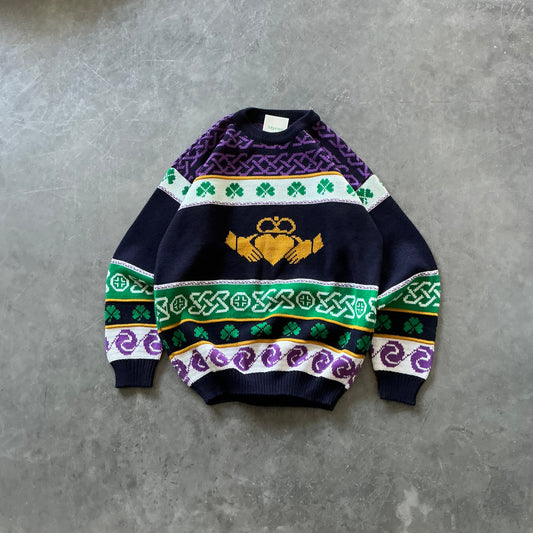Vintage Claddagh Sweater Size Small