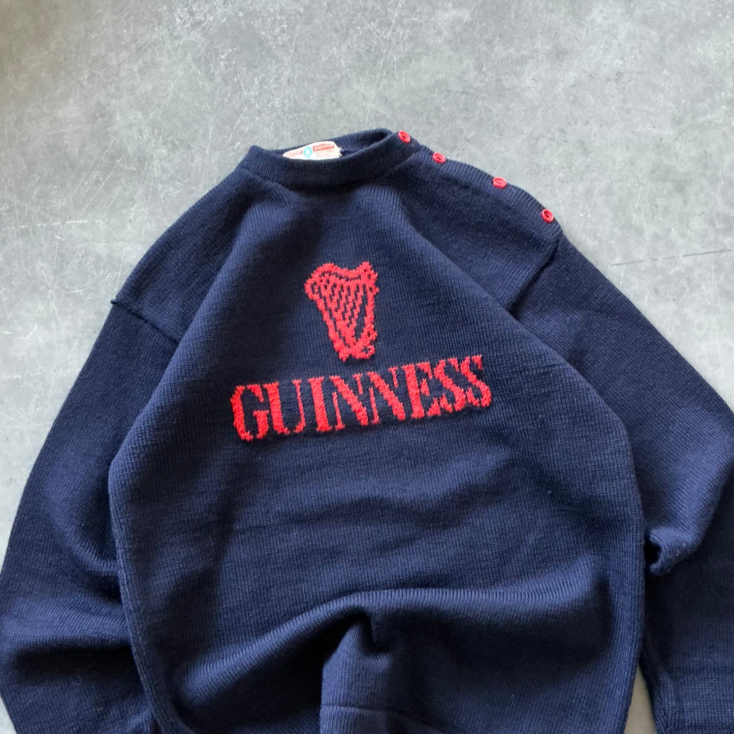 1980's Rare Guinness Wool Geansaí Size L