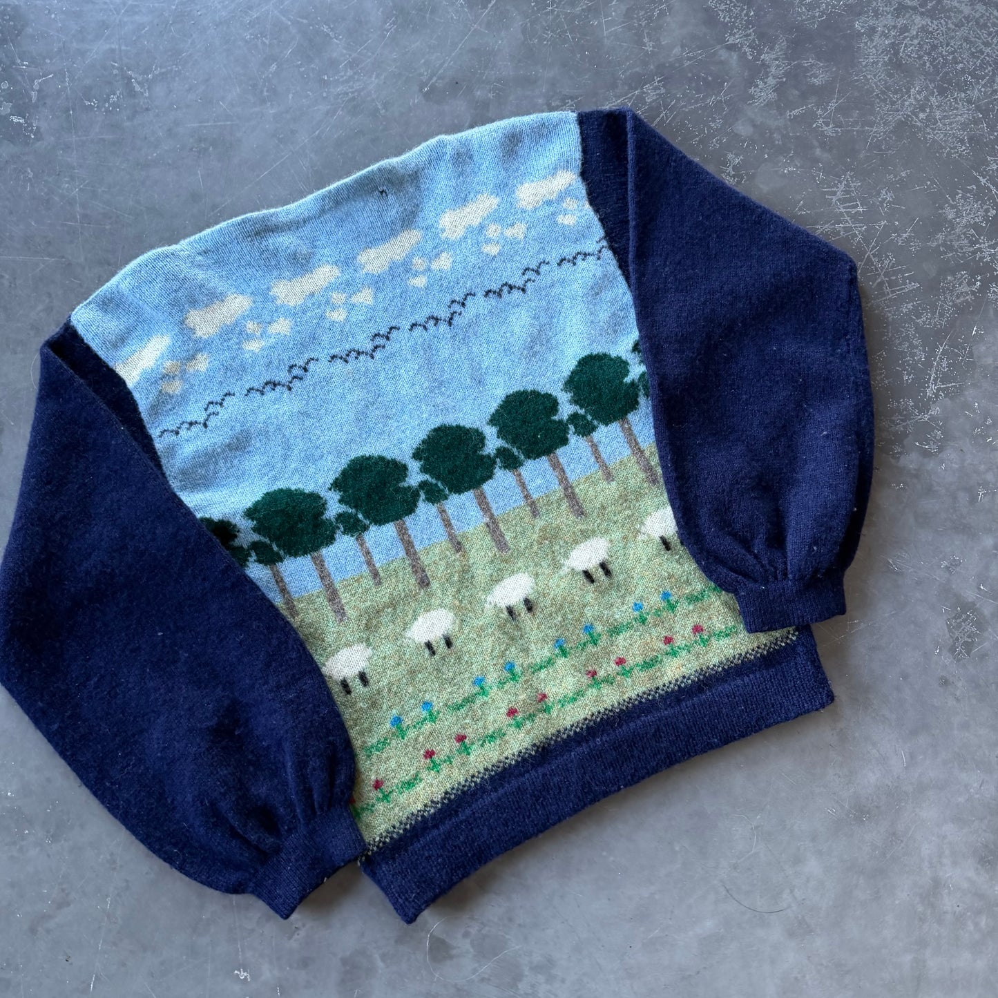 Vintage Irish Hand Loomed Wool Knit Size S WMNS