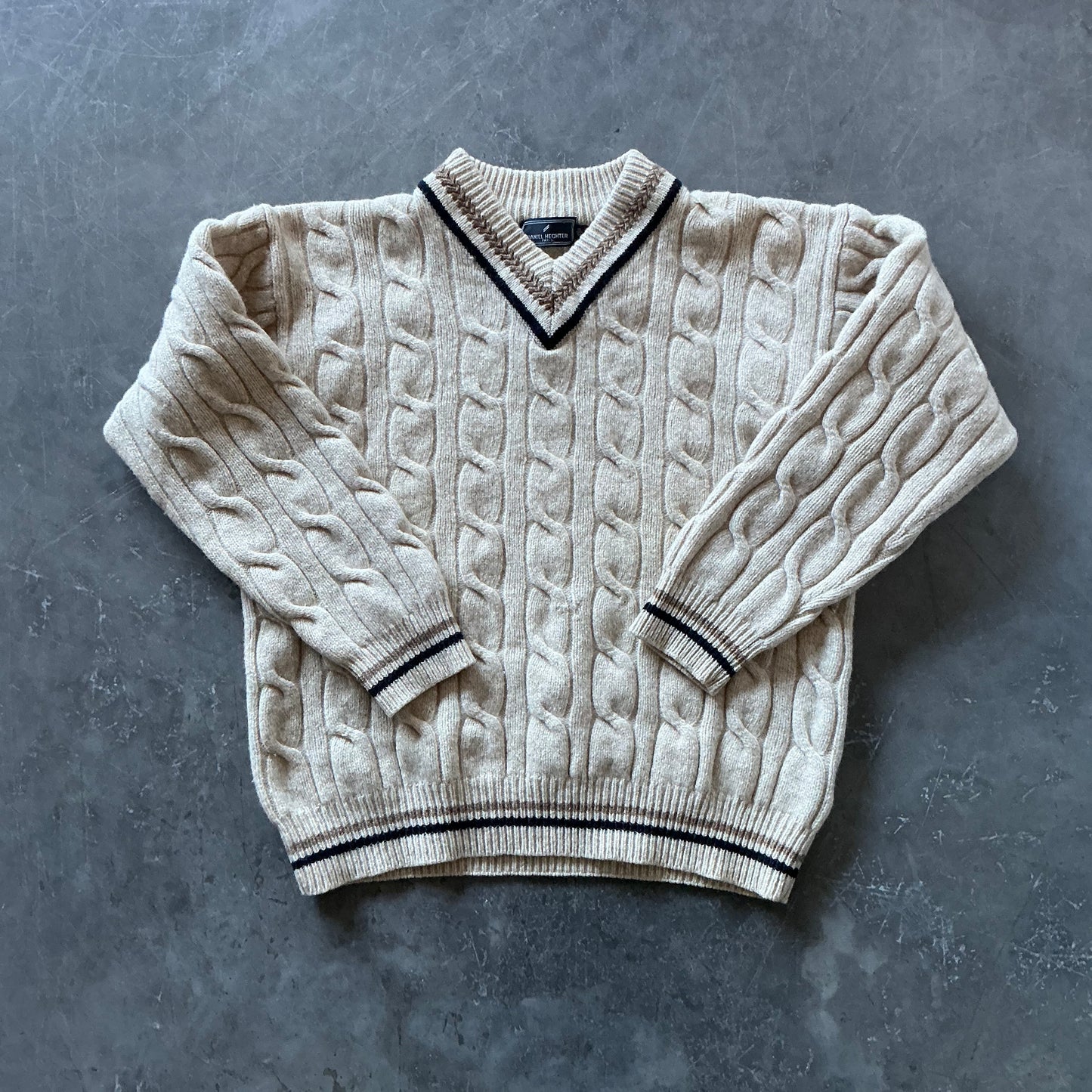 Vintage V-Neck Wool Sweater Size S