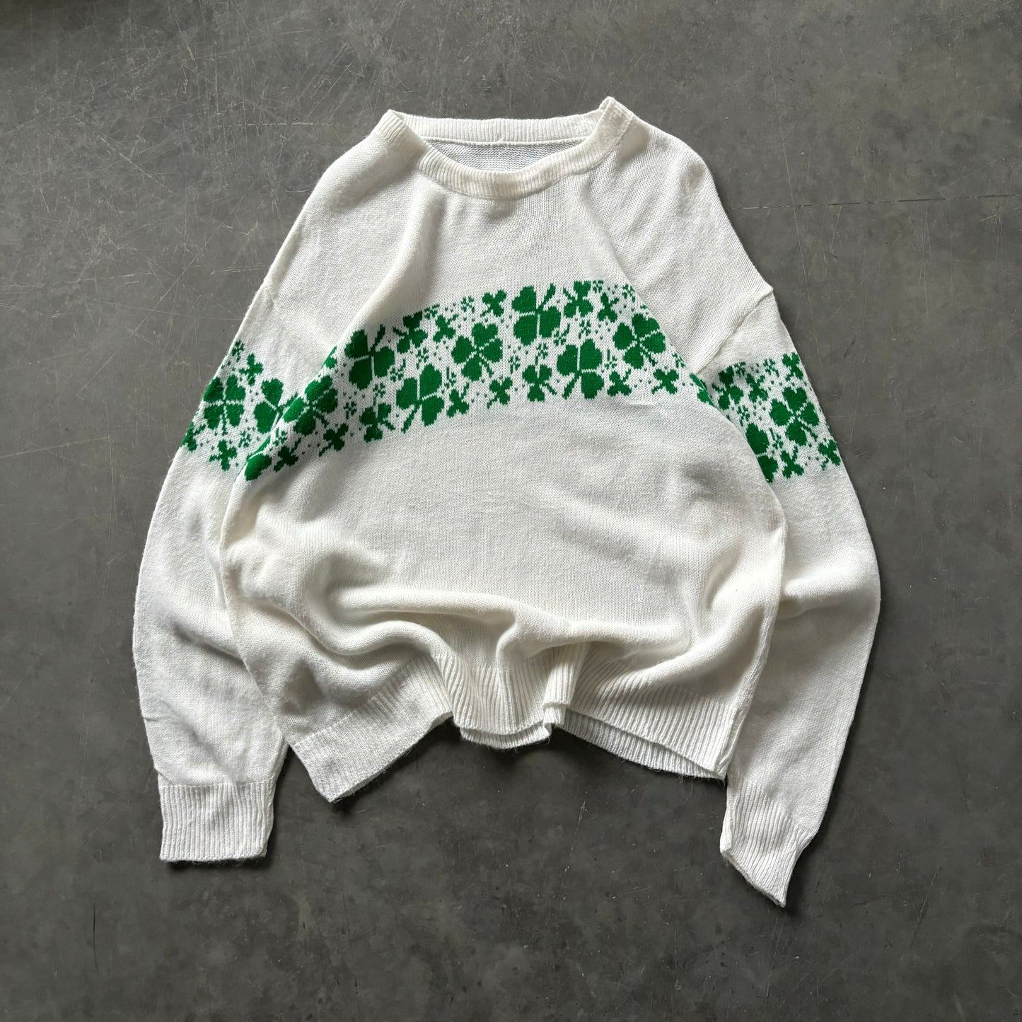 70's Shamrock Knit Sweater Size L/XL