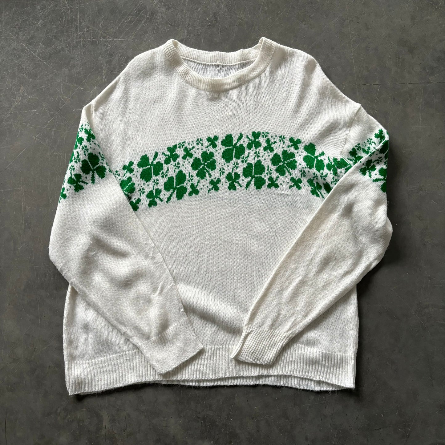 70's Shamrock Knit Sweater Size L/XL