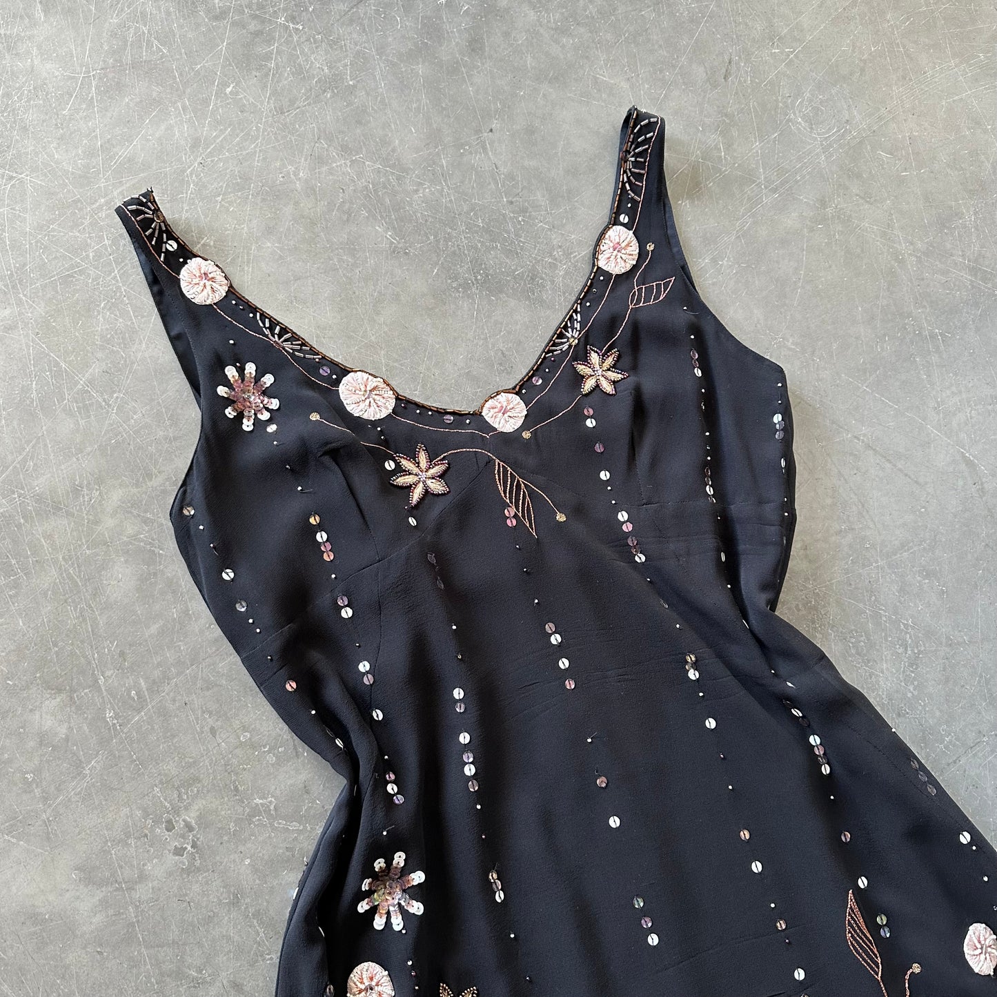 Vintage Embellished Midi Dress UK 16