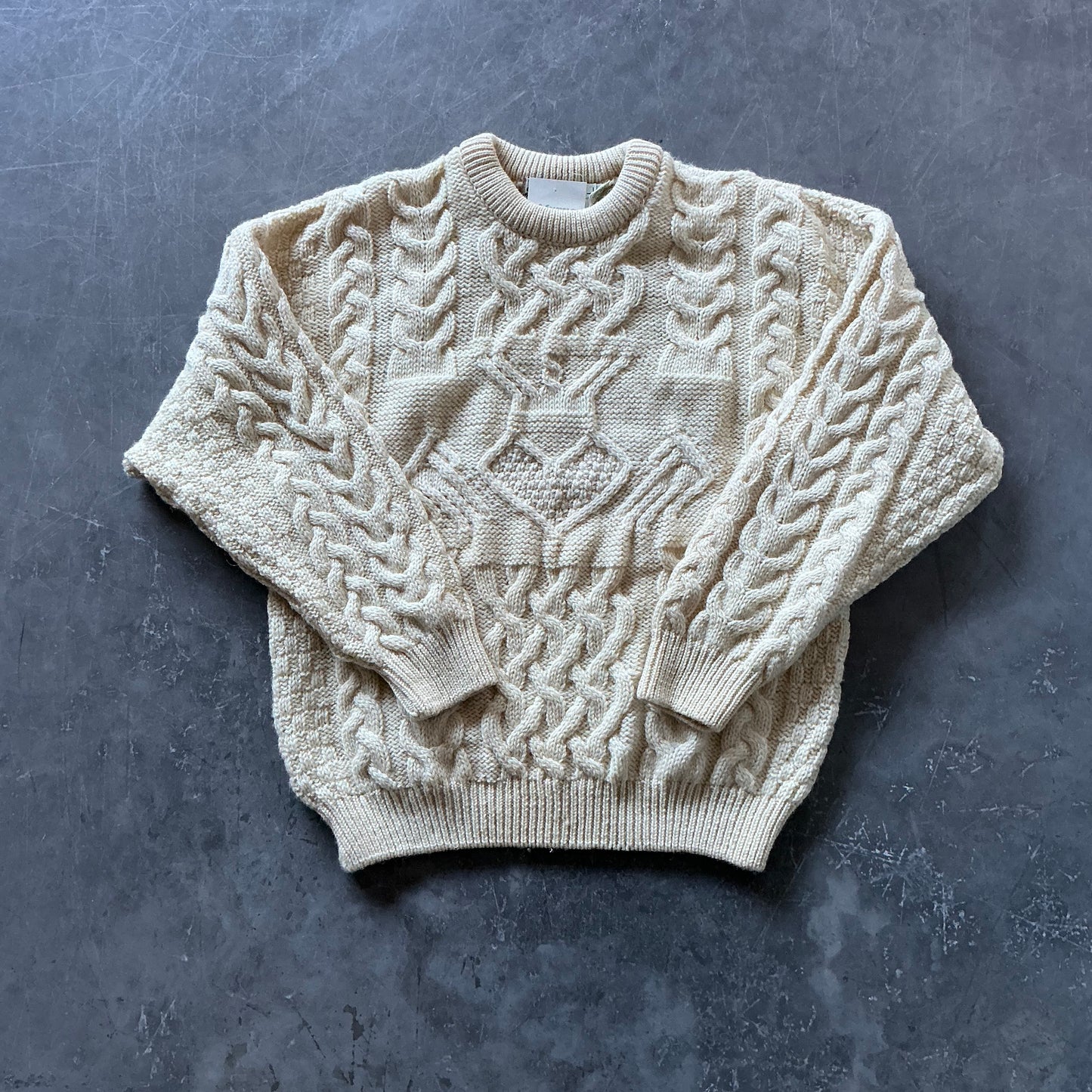 80's Vintage Claddagh Wool Geansaí Size M