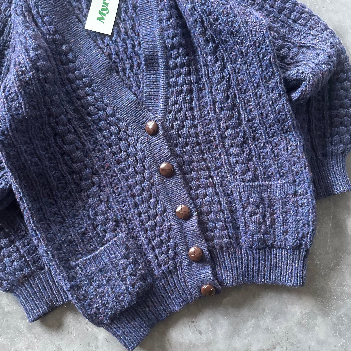 Vintage Aran Knit Cardigan Size Small