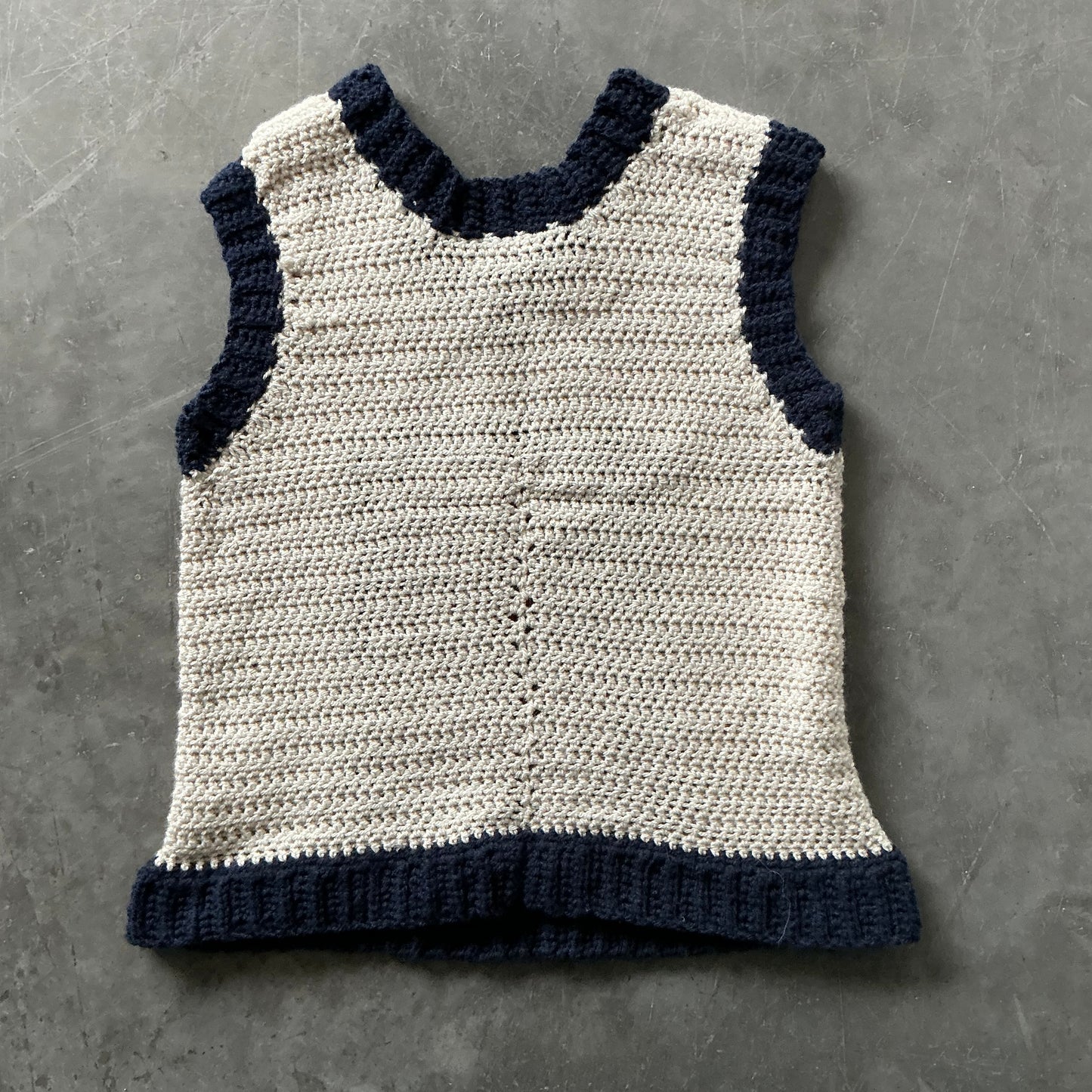 Hand Knitted Fish Vest Size Small