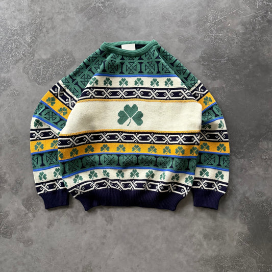 80's Vintage Shamrock Sweater Size Large